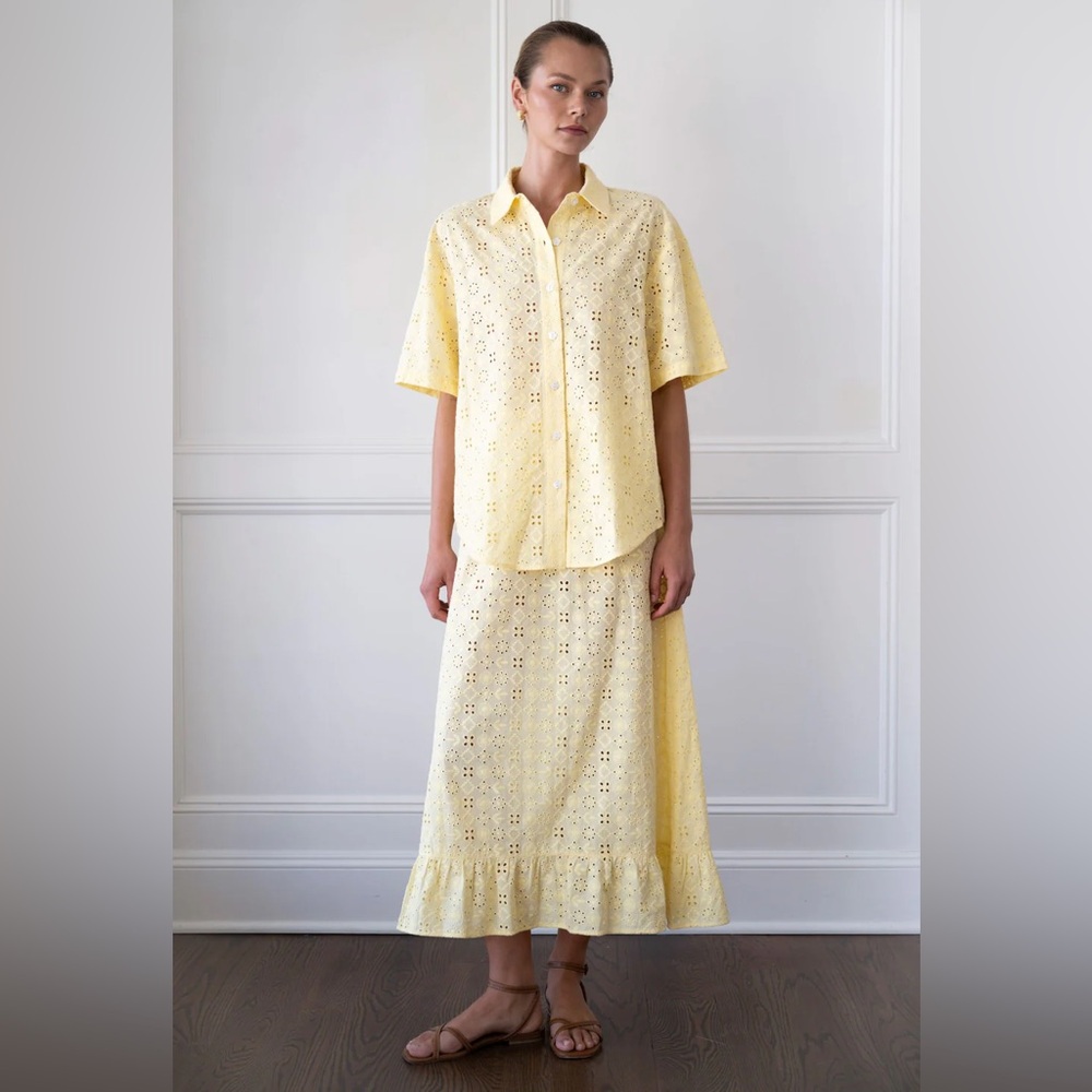 LA MAREGOLD Mila Top and Isla Skirt Set XS/S in Butter Yellow